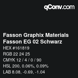 Código de color: Fasson Graphix Materials - Fasson EG 02 Schwarz | qconv.com