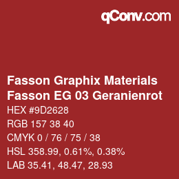 Código de color: Fasson Graphix Materials - Fasson EG 03 Geranienrot | qconv.com