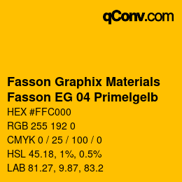 Farbcode: Fasson Graphix Materials - Fasson EG 04 Primelgelb | qconv.com