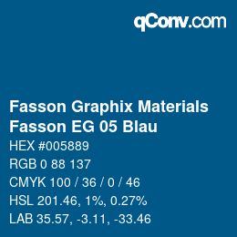 カラーコード: Fasson Graphix Materials - Fasson EG 05 Blau | qconv.com