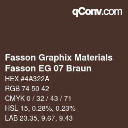 カラーコード: Fasson Graphix Materials - Fasson EG 07 Braun | qconv.com