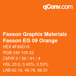 カラーコード: Fasson Graphix Materials - Fasson EG 09 Orange | qconv.com