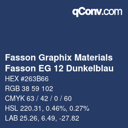 Farbcode: Fasson Graphix Materials - Fasson EG 12 Dunkelblau | qconv.com