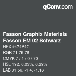 Farbcode: Fasson Graphix Materials - Fasson EM 02 Schwarz | qconv.com