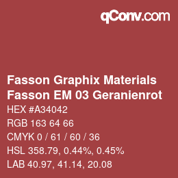 Farbcode: Fasson Graphix Materials - Fasson EM 03 Geranienrot | qconv.com