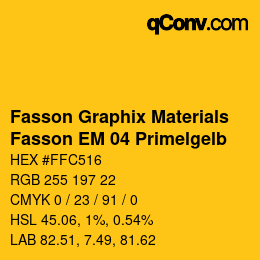 Código de color: Fasson Graphix Materials - Fasson EM 04 Primelgelb | qconv.com