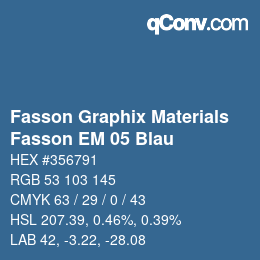 Código de color: Fasson Graphix Materials - Fasson EM 05 Blau | qconv.com