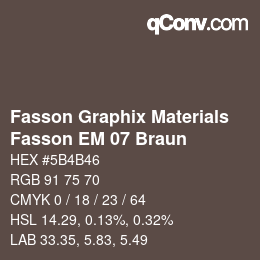 Farbcode: Fasson Graphix Materials - Fasson EM 07 Braun | qconv.com