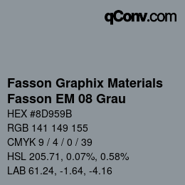 Código de color: Fasson Graphix Materials - Fasson EM 08 Grau | qconv.com