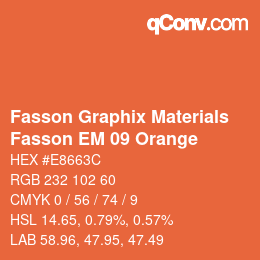 Código de color: Fasson Graphix Materials - Fasson EM 09 Orange | qconv.com