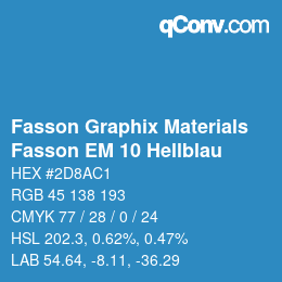 Código de color: Fasson Graphix Materials - Fasson EM 10 Hellblau | qconv.com