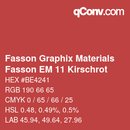 Farbcode: Fasson Graphix Materials - Fasson EM 11 Kirschrot | qconv.com