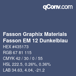 Farbcode: Fasson Graphix Materials - Fasson EM 12 Dunkelblau | qconv.com