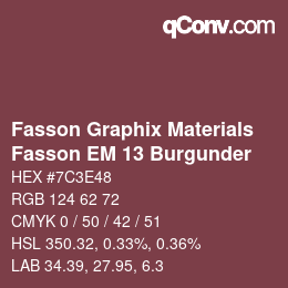 Farbcode: Fasson Graphix Materials - Fasson EM 13 Burgunder | qconv.com