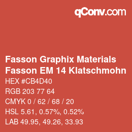 Farbcode: Fasson Graphix Materials - Fasson EM 14 Klatschmohn | qconv.com