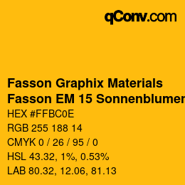 Código de color: Fasson Graphix Materials - Fasson EM 15 Sonnenblumengelb | qconv.com