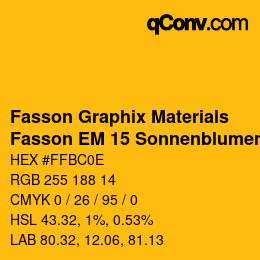 Code couleur: Fasson Graphix Materials - Fasson EM 15 Sonnenblumengelb | qconv.com