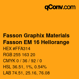 Color code: Fasson Graphix Materials - Fasson EM 16 Hellorange | qconv.com