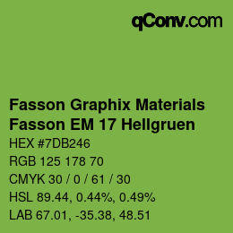 Code couleur: Fasson Graphix Materials - Fasson EM 17 Hellgruen | qconv.com