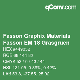 Farbcode: Fasson Graphix Materials - Fasson EM 18 Grasgruen | qconv.com