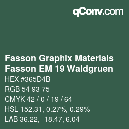 Farbcode: Fasson Graphix Materials - Fasson EM 19 Waldgruen | qconv.com