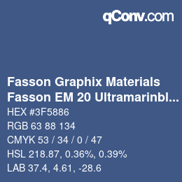 Farbcode: Fasson Graphix Materials - Fasson EM 20 Ultramarinblau | qconv.com