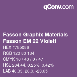 Farbcode: Fasson Graphix Materials - Fasson EM 22 Violett | qconv.com