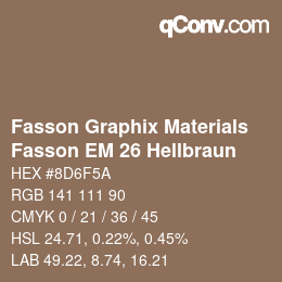 Farbcode: Fasson Graphix Materials - Fasson EM 26 Hellbraun | qconv.com