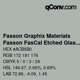 Código de color: Fasson Graphix Materials - Fasson FasCal Etched Glass Film | qconv.com