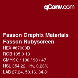 Farbcode: Fasson Graphix Materials - Fasson Rubyscreen | qconv.com