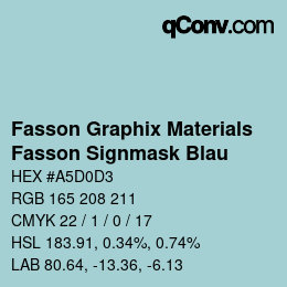 Farbcode: Fasson Graphix Materials - Fasson Signmask Blau | qconv.com