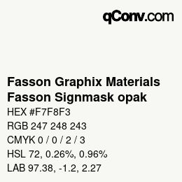 カラーコード: Fasson Graphix Materials - Fasson Signmask opak | qconv.com