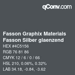 カラーコード: Fasson Graphix Materials - Fasson Silber glaenzend | qconv.com