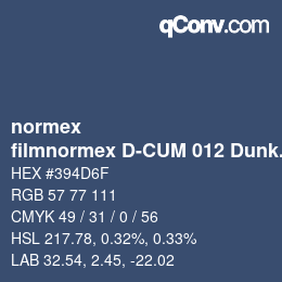 カラーコード: normex - filmnormex D-CUM 012 Dunkelblau | qconv.com