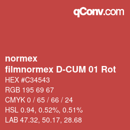 Farbcode: normex - filmnormex D-CUM 01 Rot | qconv.com