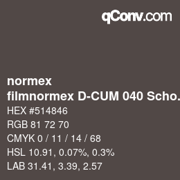 Código de color: normex - filmnormex D-CUM 040 Schokobraun | qconv.com