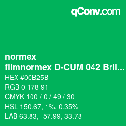 Code couleur: normex - filmnormex D-CUM 042 Brillantgruen | qconv.com