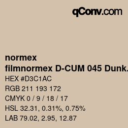 カラーコード: normex - filmnormex D-CUM 045 Dunkelbeige | qconv.com