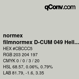 カラーコード: normex - filmnormex D-CUM 049 Hellgrau | qconv.com