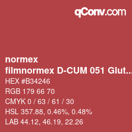 カラーコード: normex - filmnormex D-CUM 051 Glutrot | qconv.com