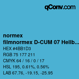 カラーコード: normex - filmnormex D-CUM 07 Hellblau | qconv.com