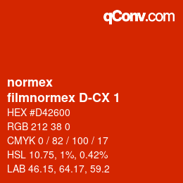 Code couleur: normex - filmnormex D-CX 1 | qconv.com