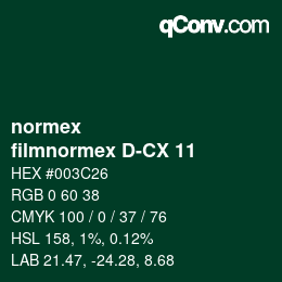 Code couleur: normex - filmnormex D-CX 11 | qconv.com