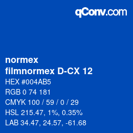 Code couleur: normex - filmnormex D-CX 12 | qconv.com