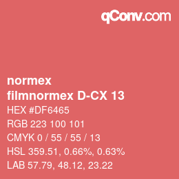 Código de color: normex - filmnormex D-CX 13 | qconv.com