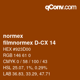 Código de color: normex - filmnormex D-CX 14 | qconv.com