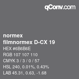 Código de color: normex - filmnormex D-CX 19 | qconv.com