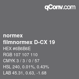 Code couleur: normex - filmnormex D-CX 19 | qconv.com