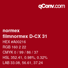 Farbcode: normex - filmnormex D-CX 31 | qconv.com