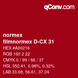 Code couleur: normex - filmnormex D-CX 31 | qconv.com